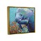 Stupell Industries Underwater Manatee Impressionist Black Framed Floater Canvas Wall Art